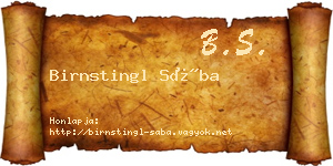 Birnstingl Sába névjegykártya